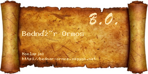 Bednár Ormos névjegykártya